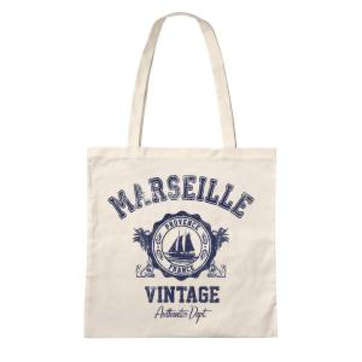 Tote bag sérigraphieMarseille France Vintage Ecru Taille unique