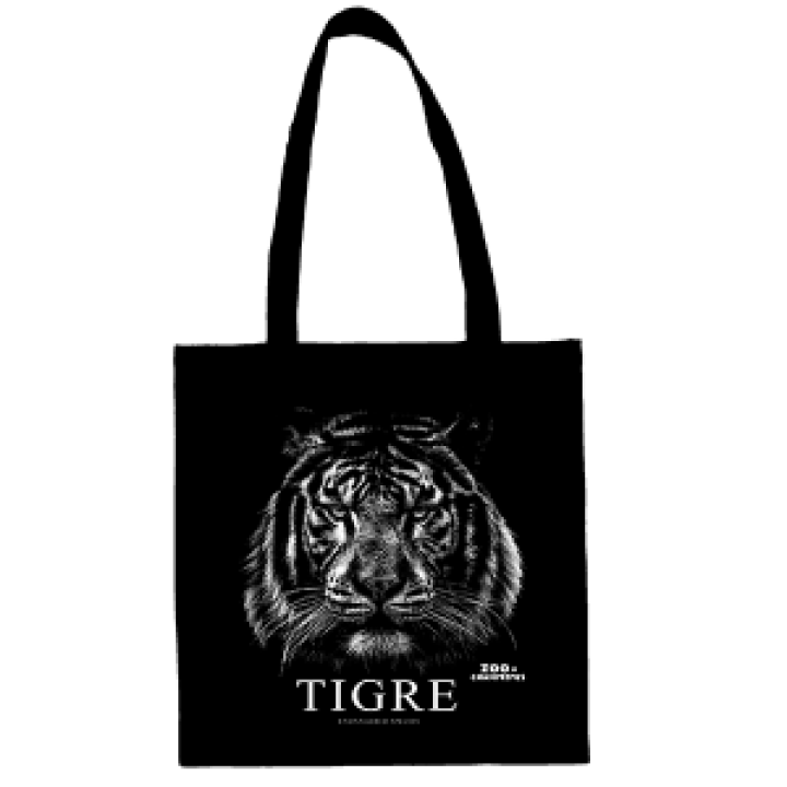 Tote bag Tête de Tigre Gamme Black Zoo de Champrepus black Taille unique