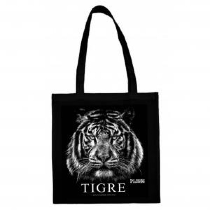 Tote bag Tigre Blanc Gamme Black Parc Animalier dAuvergne black Taille unique