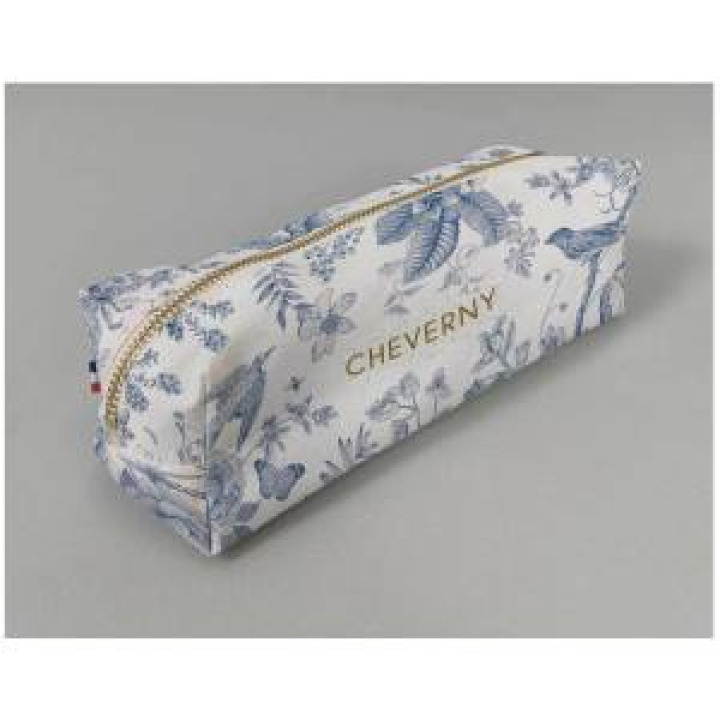 Trousse décolier allover Toile de Jouy Cheverny Bleu Blanc Taille unique