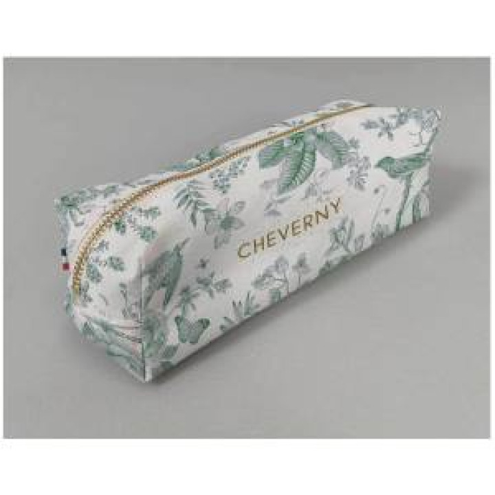 Trousse décolier allover Toile de Jouy Cheverny Vert Blanc Taille unique