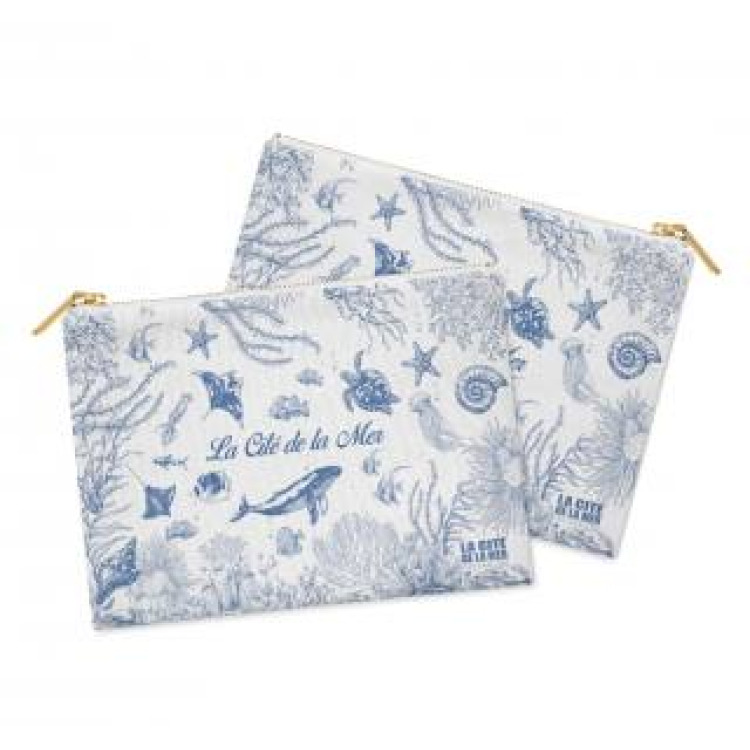 Trousse plate 15x11 all-over Décor Marin Cité de la Mer Blanc Taille unique