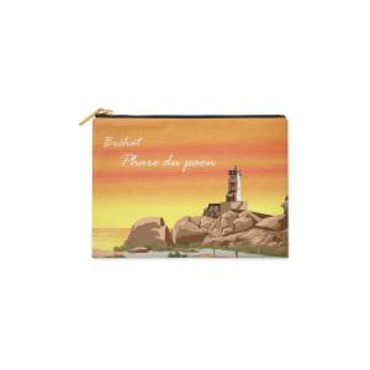 Trousse plate 15x11 allover Phare du Paon Île de Bréhat Blanc Taille unique