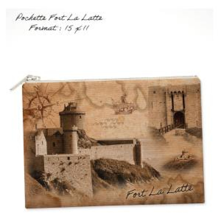 Trousse plate 15x11 allover Sepia Fort La Latte  Décor Blanc Taille unique