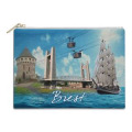 Trousse plate all-over Brest /Tour Tanguy/ Bateau/ Pont Electrique Blanc Taille unique