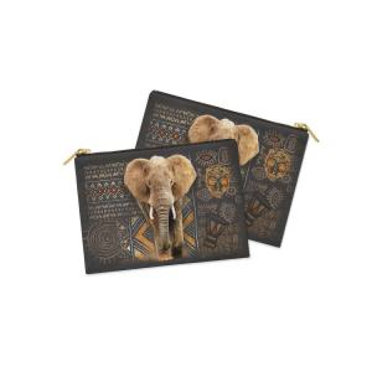 Trousse plate all-over Éléphant Intemporel les Sables d’Olonne Blanc Taille unique