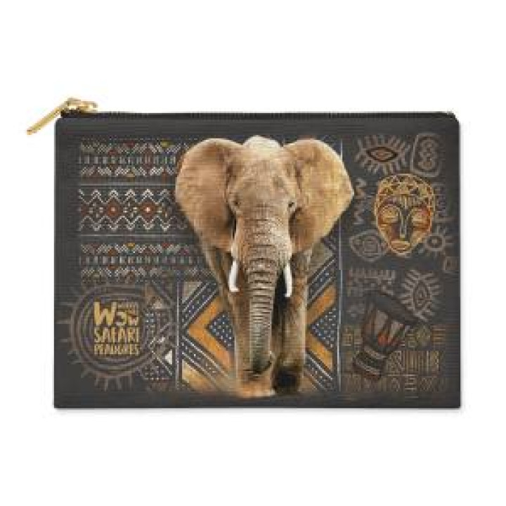 Trousse plate allover Éléphant Intemporel Safari de Peaugres Blanc Taille unique