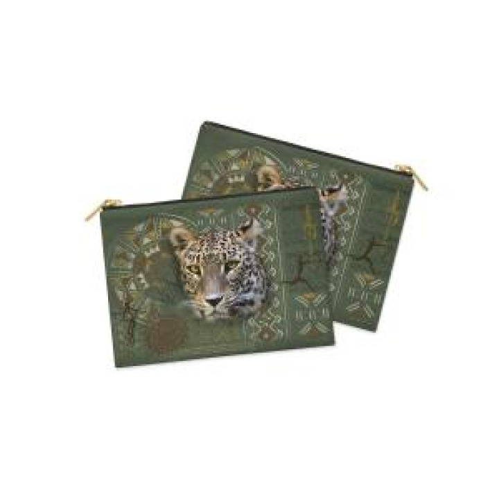Trousse plate allover Léopard Intemporel Bioparc Blanc Taille unique