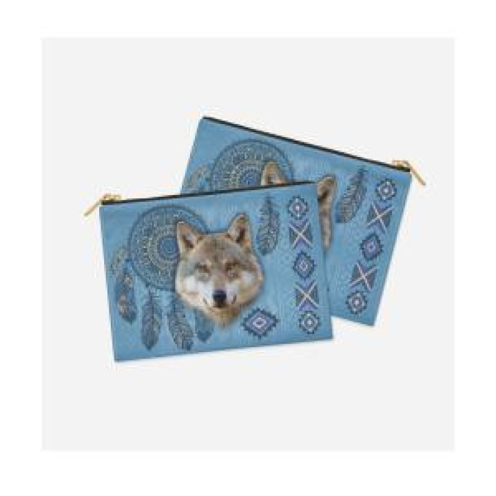Trousse plate allover Loup Intemporel Bioparc Blanc Taille unique