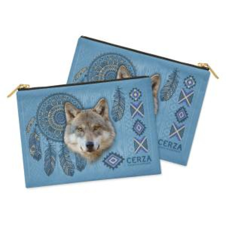 Trousse plate allover Loup Intemporel Cerza Blanc Taille unique