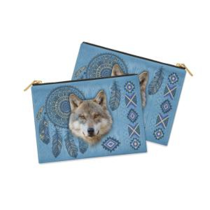 Trousse plate allover Loup Intemporel Parc Animalier des Pyrénées Blanc Taille unique