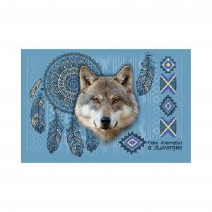 Trousse plate allover Loup Intemporel Parc Animalier dAuvergne Blanc Taille unique