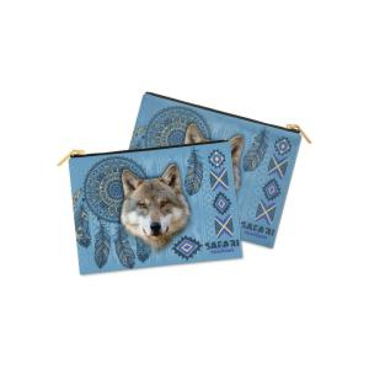 Trousse plate allover Loup Intemporel Safari de Peaugres Blanc Taille unique