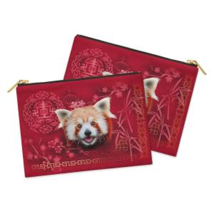 Trousse plate allover Panda Roux Intemporel Carmine Rose Blanc Taille unique