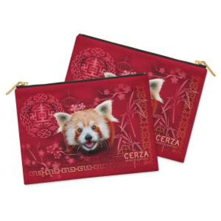 Trousse plate all-over Panda Roux Intemporel Cerza Blanc Taille unique
