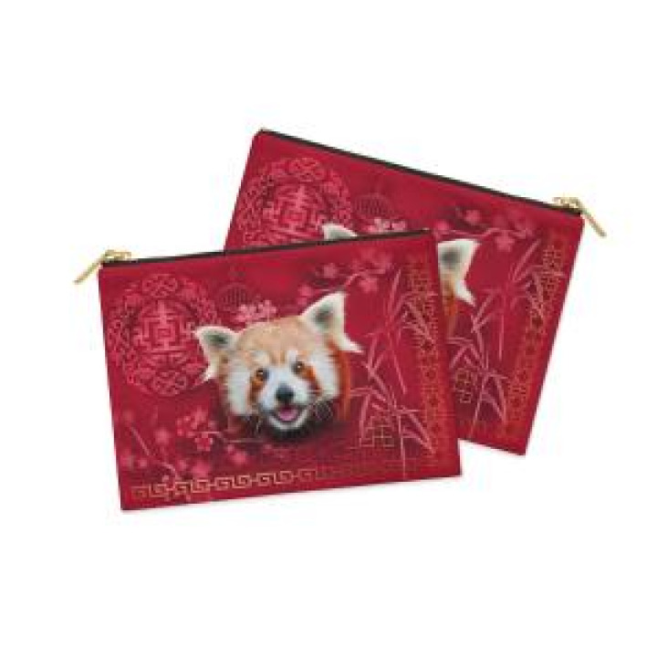 Trousse plate allover Panda Roux Intemporel Rouge Orange Parc Animalier des Pyrénées Blanc Taille