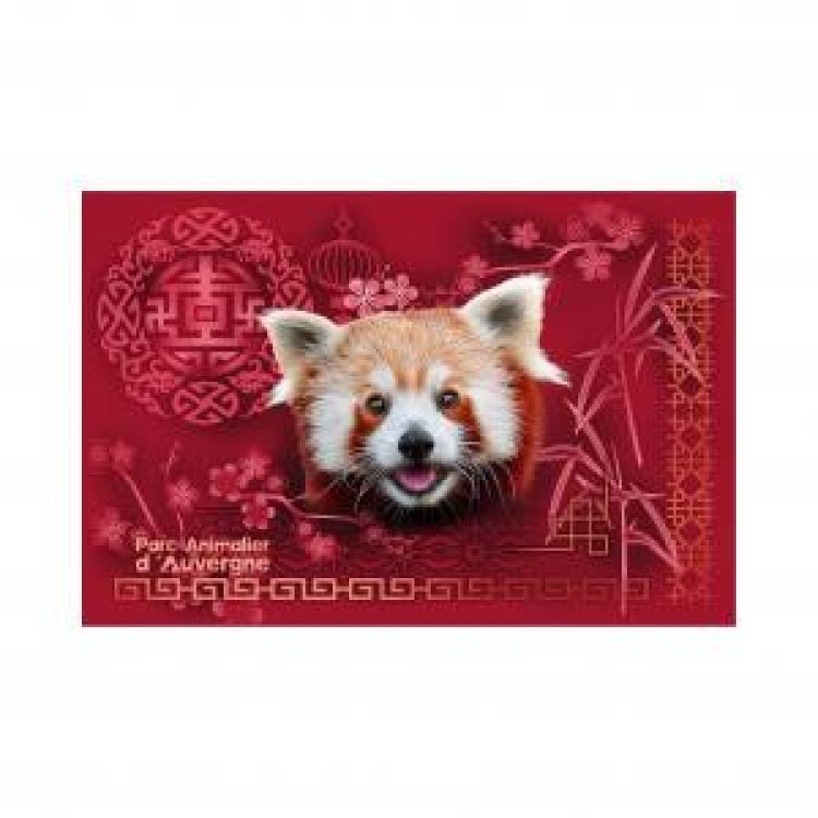 Trousse plate all-over Panda Roux Intemporel (Rouge Orange) Parc Animalier d&rsquo;Auvergne Blanc Taille unique