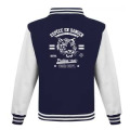 Veste Varsity enfant Transfert T&ecirc;te de Tigre Esp&egrave;ce en Danger Zoo Boissi&egrave;re du Dore Oxford Navy/White 5/6 ans
